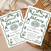 Italiaanse speciale bezorging speelse babyshower kaart