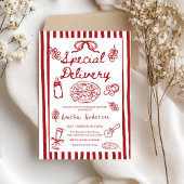 Italiaanse speciale bezorging speelse babyshower  kaart