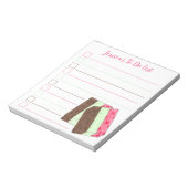 Italiaanse spumoni ijskap die is gepersonaliseerd  notitieblok (Linkerzijde)