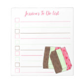 Italiaanse spumoni ijskap die is gepersonaliseerd  notitieblok (Voorkant)