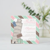 Italiaanse Spumoni Leaning Tower Sweet 16 Birthday Kaart (Staand voorkant)