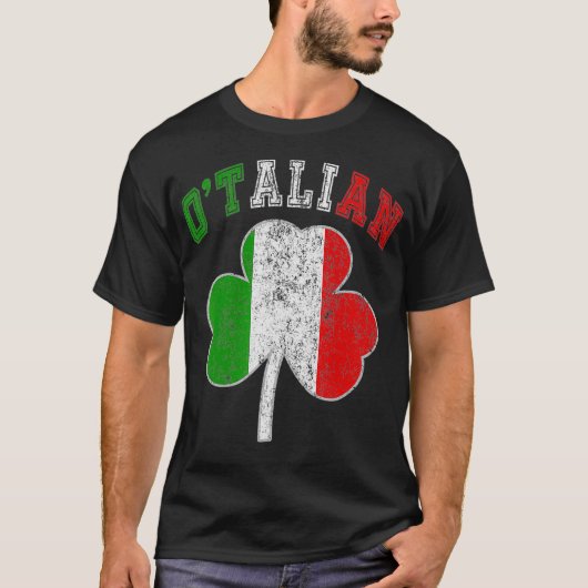 Italiaanse St Patricks Dag Italiaanse vlag T-shirt (Voorkant)
