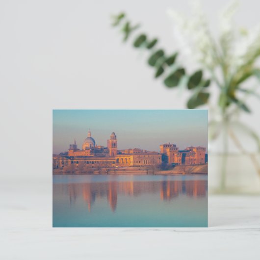 Italiaanse stad Mantua skyline Briefkaart (Staand voorkant)