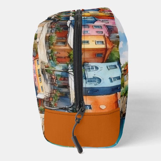 Italiaanse stad Scape Village en houten boten Toilettasje (Rechts)