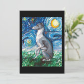 Italiaanse Sterrennacht van Greyhound Whippet Dog  Feestdagenkaart (Staand voorkant)