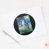 Italiaanse Sterrennacht van Greyhound Whippet Dog  Ronde Sticker (Envelop)
