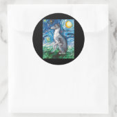 Italiaanse Sterrennacht van Greyhound Whippet Dog  Ronde Sticker (Tas)