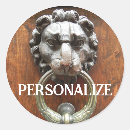  Italiaanse Sticker van de Lion Dedoor Knocker Rou (Voorkant)