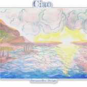 Italiaanse Sticker van de ZonnesetWaterverf (Voorkant)