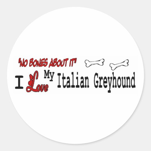 Italiaanse Sticker van Greyhound (I Love) (Voorkant)