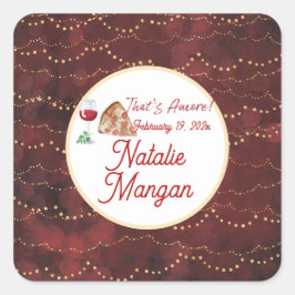 Italiaanse Stijl Amore Bruidsdouche Vierkante Sticker