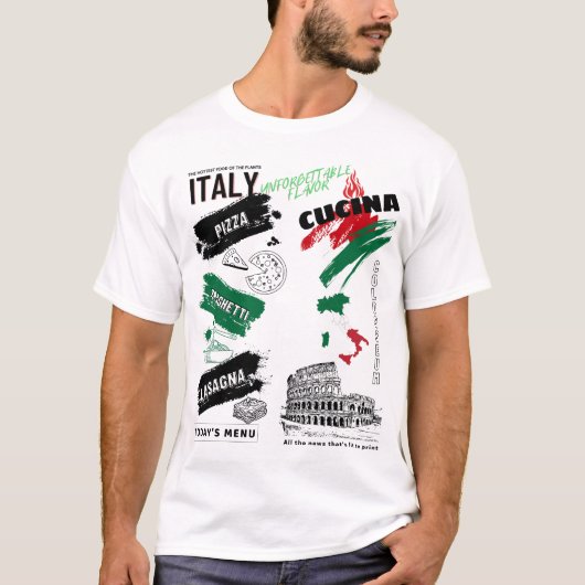 Italiaanse stijl CuisineHiphop Streetstyle T-Shirt (Voorkant)