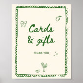 Italiaanse stijl Groene Hand getrokken Kaarten en  Poster (Voorkant)