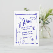 Italiaanse stijl Hand getrokken krabbelpartij menu (Staand voorkant)