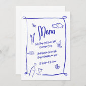 Italiaanse stijl Hand getrokken krabbelpartij menu (Voorkant / Achterkant)