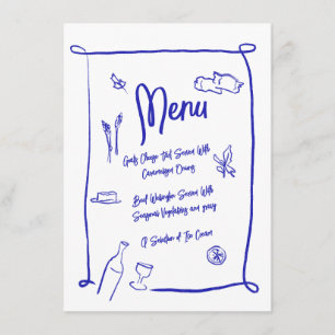 Italiaanse stijl Hand getrokken krabbelpartij menu
