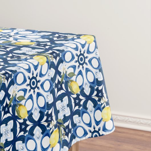 Italiaanse stijl, mediterraan, majolica, citroen, tafelkleed (Voorbeeld)