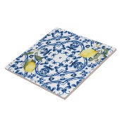 Italiaanse stijl, mediterraan, majolica, citroen, tegeltje (Zijkant)