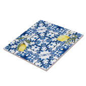 Italiaanse stijl, mediterraan, majolica, citroen, tegeltje (Zijkant)