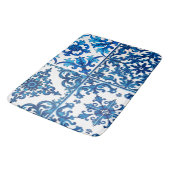 Italiaanse stijl, Mediterraan, mozaïek, blauw, Badmat (Gekanteld)