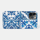 Italiaanse stijl, Mediterraan, mozaïek, blauw, Case-Mate iPhone Case (Achterkant (horizontaal))