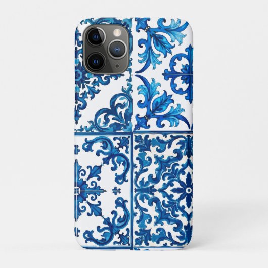 Italiaanse stijl, Mediterraan, mozaïek, blauw, Case-Mate iPhone Case (Achterkant)