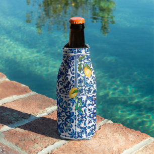 Italiaanse stijl, Mediterraan, mozaïek, blauw, cit Flesjeskoeler