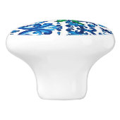 Italiaanse stijl, Mediterraan, mozaïek, blauw, cit Keramische Knop (Zijkant)