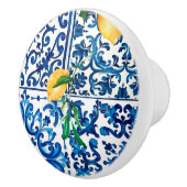 Italiaanse stijl, Mediterraan, mozaïek, blauw, cit Keramische Knop (Rechts)