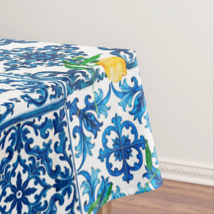 Italiaanse stijl, Mediterraan, mozaïek, blauw, cit Tafelkleed