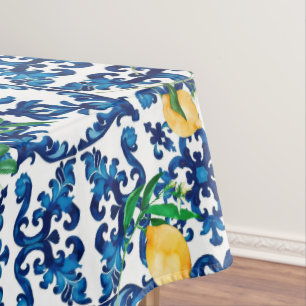 Italiaanse stijl, Mediterraan, mozaïek, blauw, cit Tafelkleed