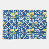 Italiaanse stijl, Mediterraan, mozaïek, blauw, cit Theedoek (Horizontaal)