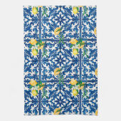 Italiaanse stijl, Mediterraan, mozaïek, blauw, cit Theedoek (Verticaal)