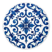 Italiaanse stijl, Mediterraan, mozaïek, blauw, Keramische Knop (Voorkant)