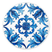 Italiaanse stijl, Mediterraan, mozaïek, blauw, Keramische Knop (Voorkant)