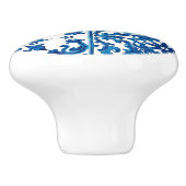 Italiaanse stijl, Mediterraan, mozaïek, blauw, Keramische Knop (Zijkant)