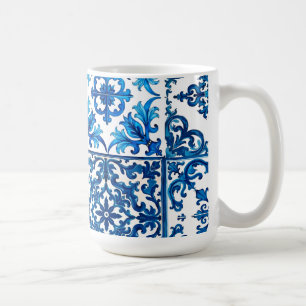 Italiaanse stijl, Mediterraan, mozaïek, blauw, Koffiemok