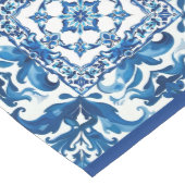 Italiaanse stijl, Mediterraan, mozaïek, blauw, Medium Tafelloper (Hoek)