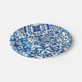 Italiaanse stijl, Mediterraan, mozaïek, blauw, Papieren Bordje (Gekanteld)