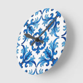 Italiaanse stijl, Mediterraan, mozaïek, blauw, Ronde Klok (Hoek)