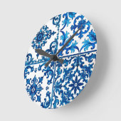 Italiaanse stijl, Mediterraan, mozaïek, blauw, Ronde Klok (Hoek)