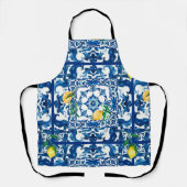 Italiaanse stijl, Mediterraan, mozaïek, blauw, Schort (Voorkant)