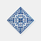 Italiaanse stijl, Mediterraan, mozaïek, blauw, Servet (Hoek)