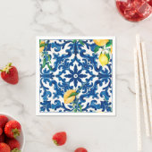 Italiaanse stijl, Mediterraan, mozaïek, blauw, Servet (Insitu)