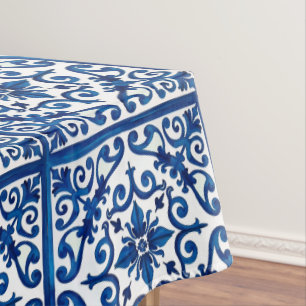 Italiaanse stijl, Mediterraan, mozaïek, blauw, Tafelkleed