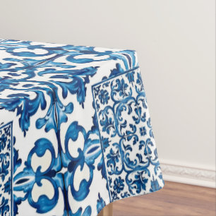 Italiaanse stijl, Mediterraan, mozaïek, blauw, Tafelkleed