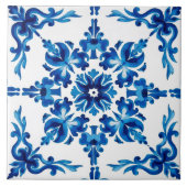 Italiaanse stijl, Mediterraan, mozaïek, blauw, Tegeltje (Voorkant)