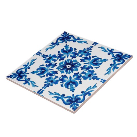 Italiaanse stijl, Mediterraan, mozaïek, blauw, Tegeltje (Zijkant)