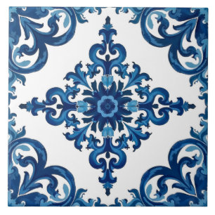 Italiaanse stijl, Mediterraan, mozaïek, blauw, Tegeltje