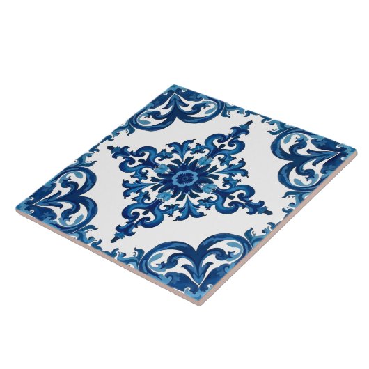 Italiaanse stijl, Mediterraan, mozaïek, blauw, Tegeltje (Zijkant)